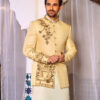 Off-White Traditional Embroidered Prince Suit Cadmium Yellow Embroidered Prince Suit