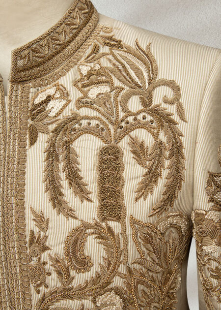 Creamy Prince Suit with Golden Embroidery Creamy Prince Suit with Golden Embroidery