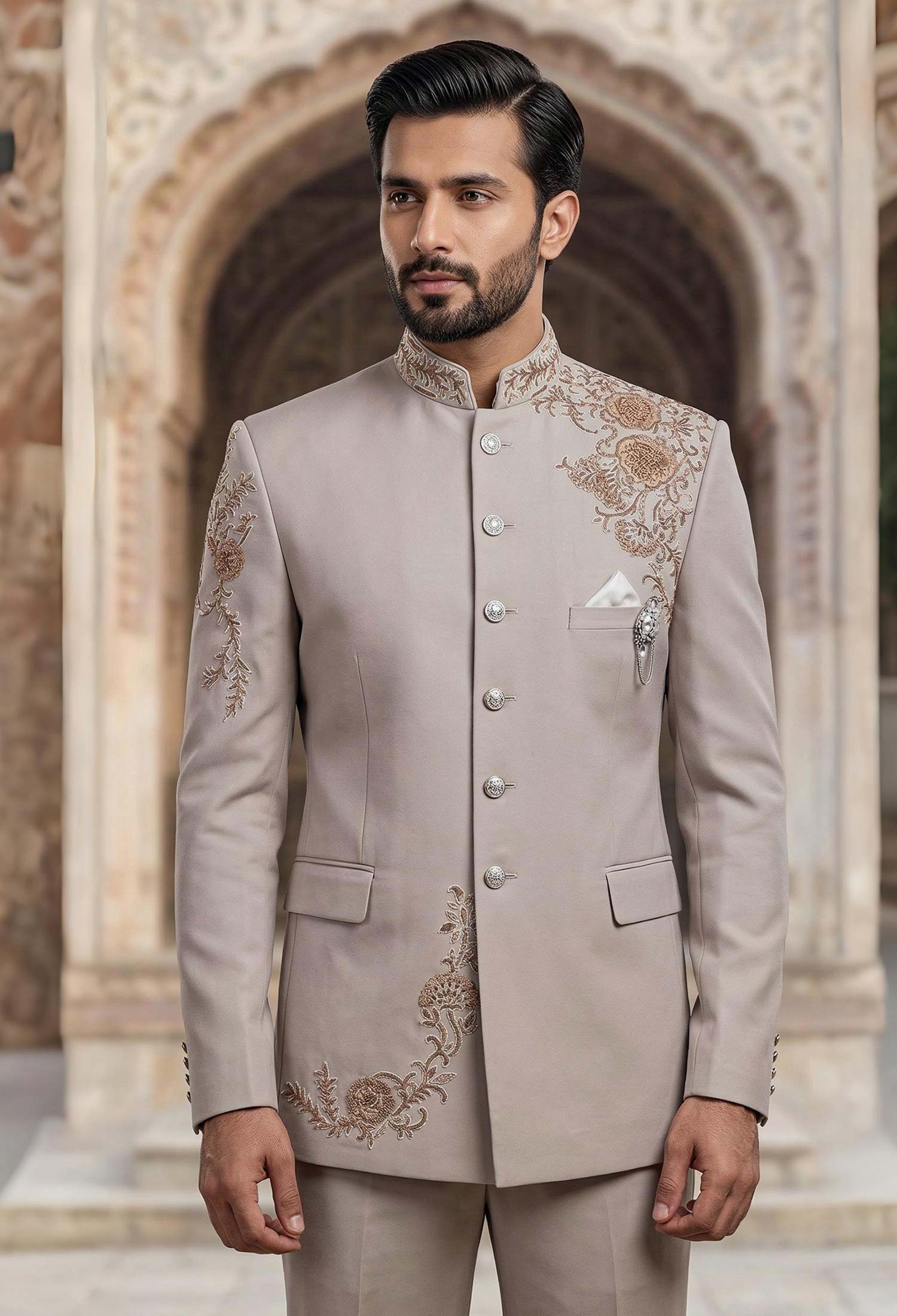 Beige Embroidered Price Suit Beige Embroidered Price Suit