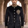 Black Embroidered Prince Coat