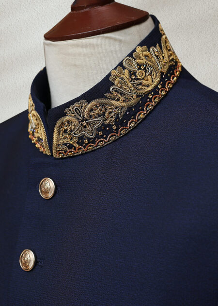 Navy Blue Sherwani Sherwani in Navy Blue Color