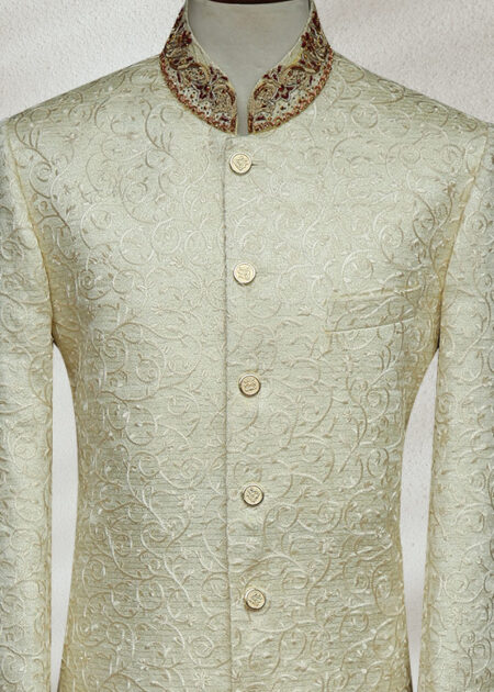 Off-White Embroidered Sherwani Off-White Embroidered Sherwani