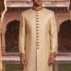 Golden Sherwani for Groom