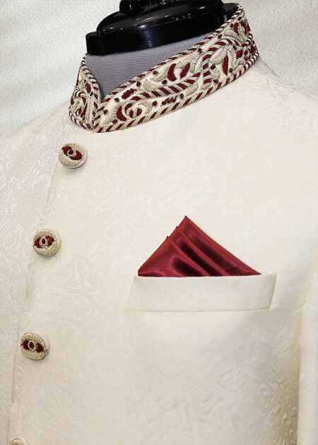 Off-White Texture Sherwani Off-White Texture Sherwani