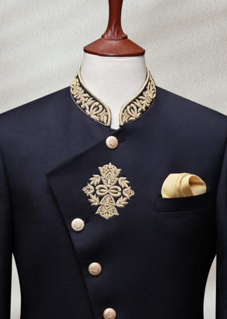 Black Angrakha Sherwani Black Angrakha Sherwani