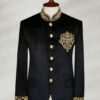 Black Prince Coat Black and Silver Prince Suit