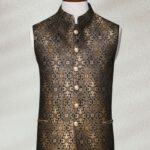 Black and Golden Waistcoat Firozi Waistcoat With Gold Embroidery