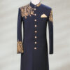 Blue Sherwani for Wedding Traditional Blue Wedding Sherwani