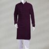 Men Purple Kurta and White Shalwar