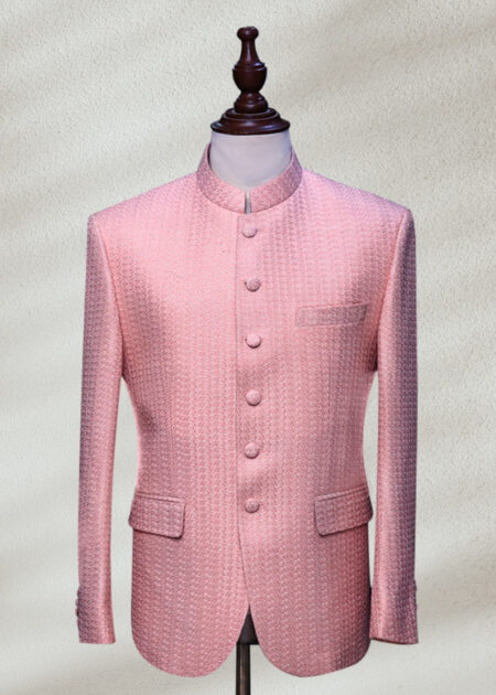 Pink Prince Coat for Men Black Angle Cut Prince Coat