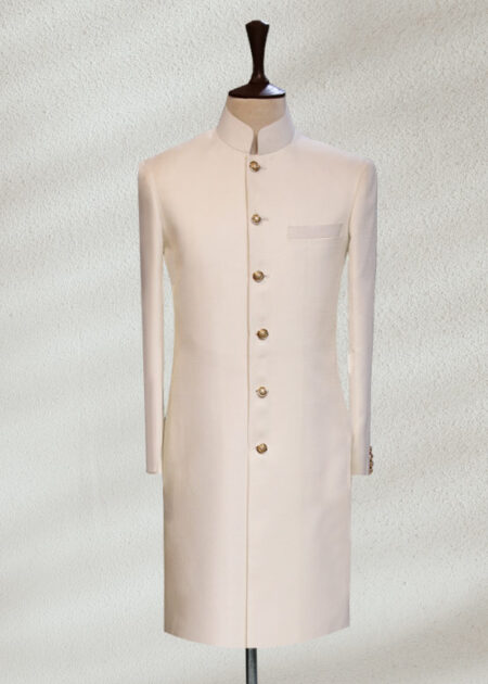 Plain Off-White Sherwani Plain White Prince Coat