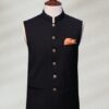 Classic Black Waistcoat Waistcoat in Orange Color