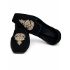 Handmade Solid Black Velvet Khussa Off White Khussa
