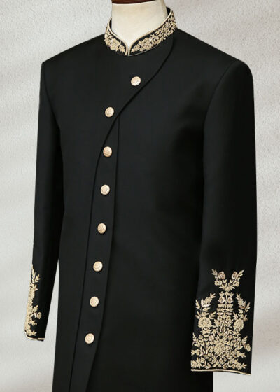 Black Embroidered Sherwani