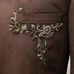 Luxury Brown Embroidered Prince Suit