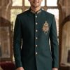 Green Embroidered Prince Suit