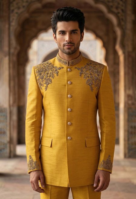 Cadmium Yellow Embroidered Prince Suit