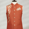 Orange Embroidered Waistcoat