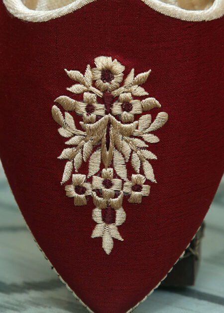 Red with Golden Embroidered Khussa