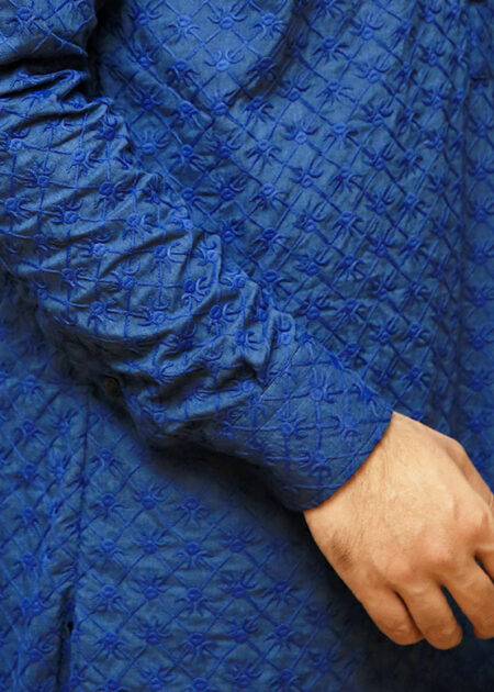 Blue Chikankari Kurta For Men