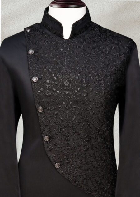 Stylish Black Embroidered Kurta