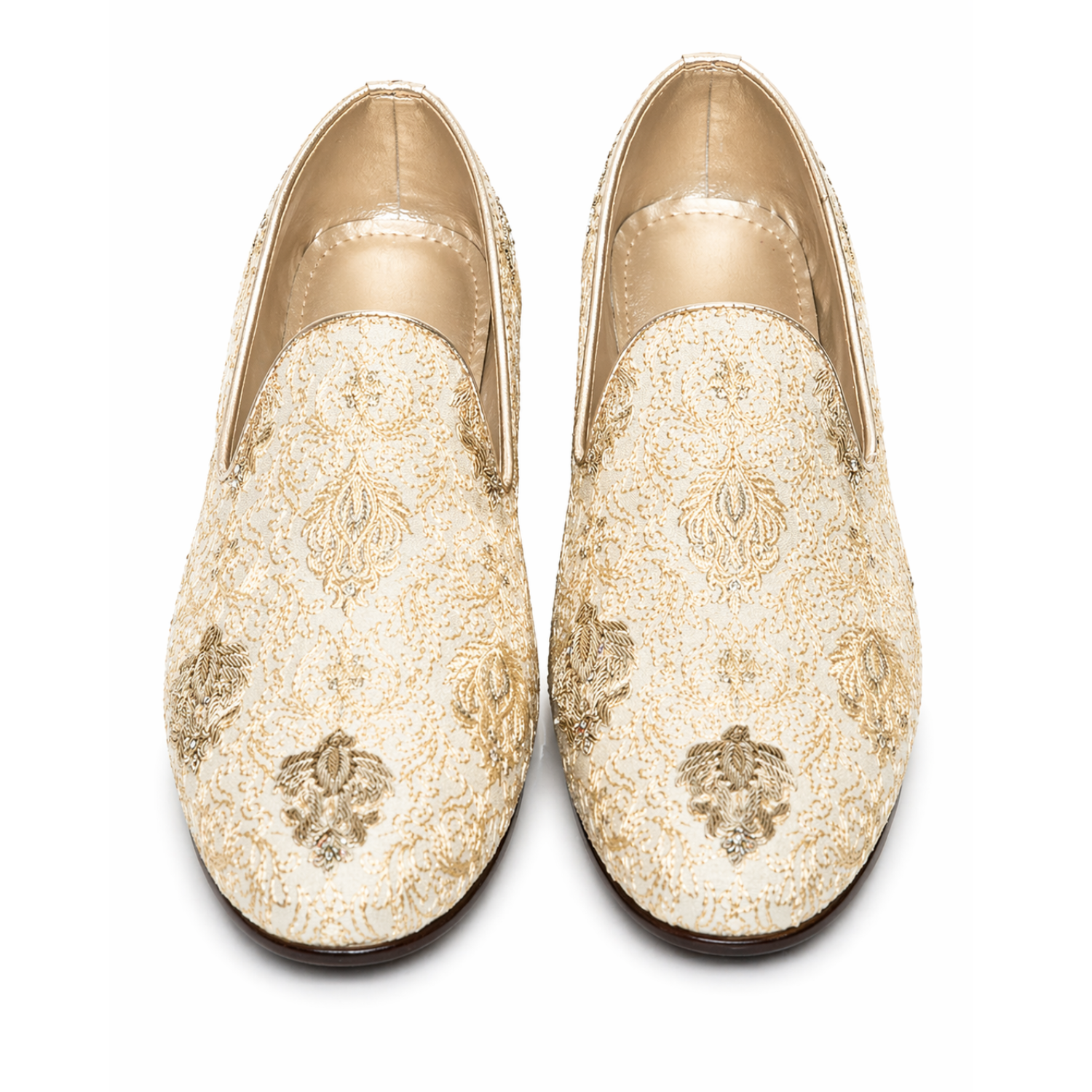 Handmade Cream Embroidered Loafer-2 Handmade Cream Embroidered Loafer Cream loafer