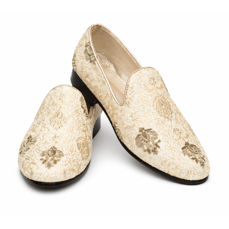 Handmade Cream Embroidered Loafer Cream Loafer Handmade Cream Embroidered Loafer Cream loafer