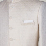 Off-White Resham Embroidered Silk Sherwani