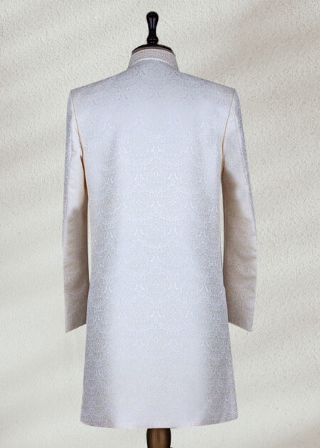 Cream Resham Embroidered Wedding Sherwani