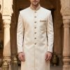 Pearl White Embroidered Sherwani