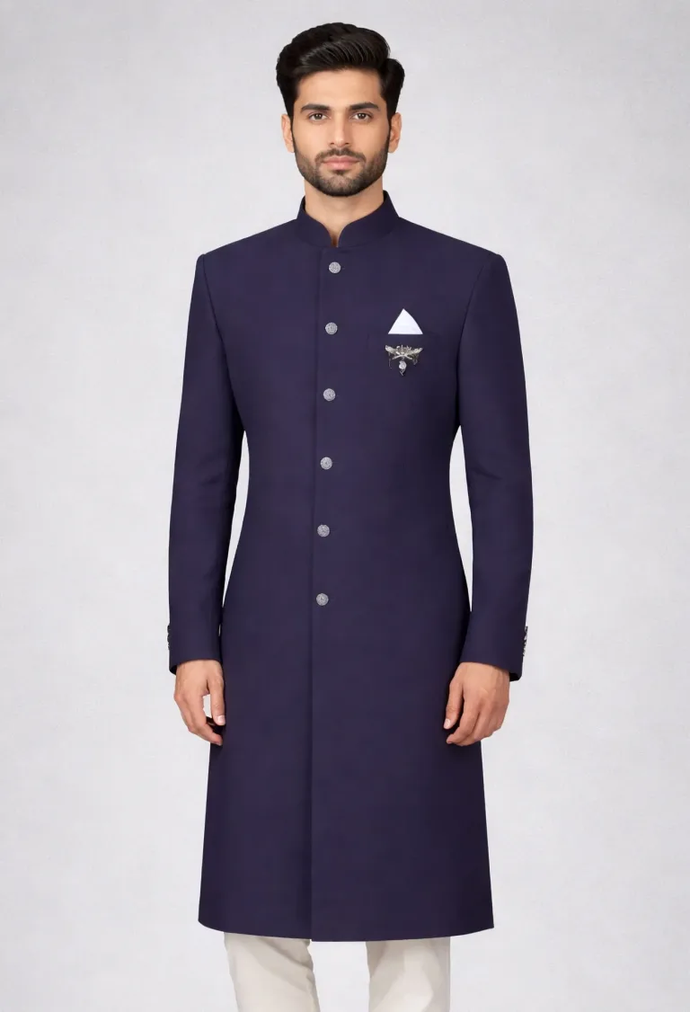 Purplish Blue Indigo Sherwani