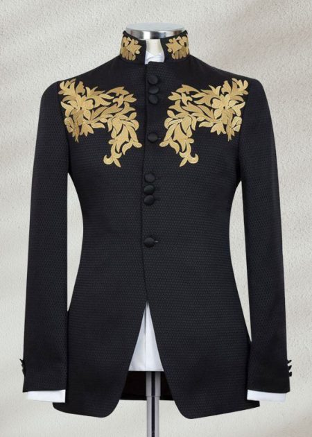 Black Prince Coat With Golden Embroidery Black Prince Coat With Golden Embroidery Black Prince Coat With Golden Embroidery Black Prince Coat With Golden Embroidery