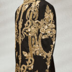 Luxurious Hand-Embroidered Black and Gold Sherwani