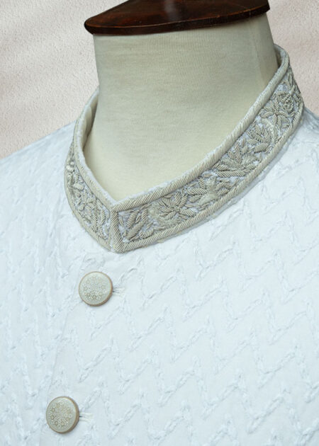 White Chicken Kari Silver Embroidered Waistcoat