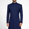 Deep Royal Blue Cutdana Embroidered Sherwani Sherwani in Black Color