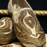 Elegant Handmade Gold-Embroidered Shoes