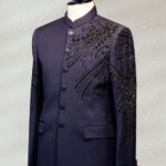 Navy Blue Prince Suit with Beadwork