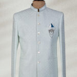 Sea Salt Blue Textured Prince Coat