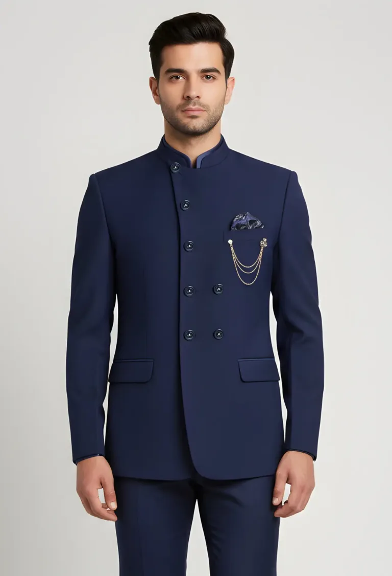 Navy Blue Prince Coat With Pocket Chain Deep Navy Blue Prince Coat Navy Blue Prince Coat with Pocket Chain Deep Navy Blue Prince Coat