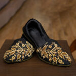 Black Khussa with Gold Embroidery