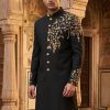 Black Sherwani with Golden Embroidery Dusty Grey Embroidered Sherwani