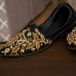 Black Khussa with Gold Embroidery