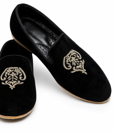 Handmade Black Velvet Loafer Black Velvet Loafer