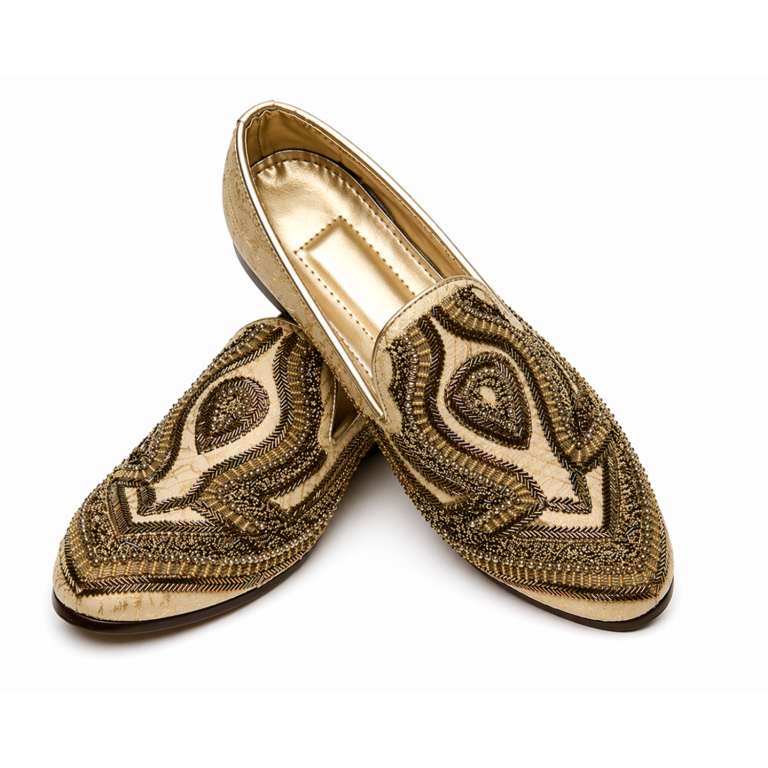 Handmade Golden Embroidered Loafer