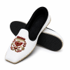 Handmade White Khussa Black Khussa with Golden Embroidery