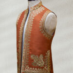 Rich Rust-Colored Embellished Waistcoat