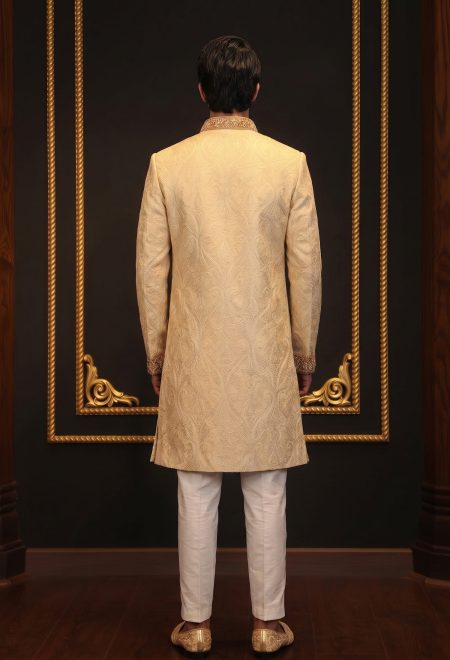Signature Golden Texture Embroidered Sherwani Golden Texture Embroidered Sherwani Signature Golden Texture Embroidered Sherwani Golden Texture Embroidered Sherwani