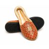 Handmade Embroidered Orange Khussa Pastel Green Embroidered Loafer