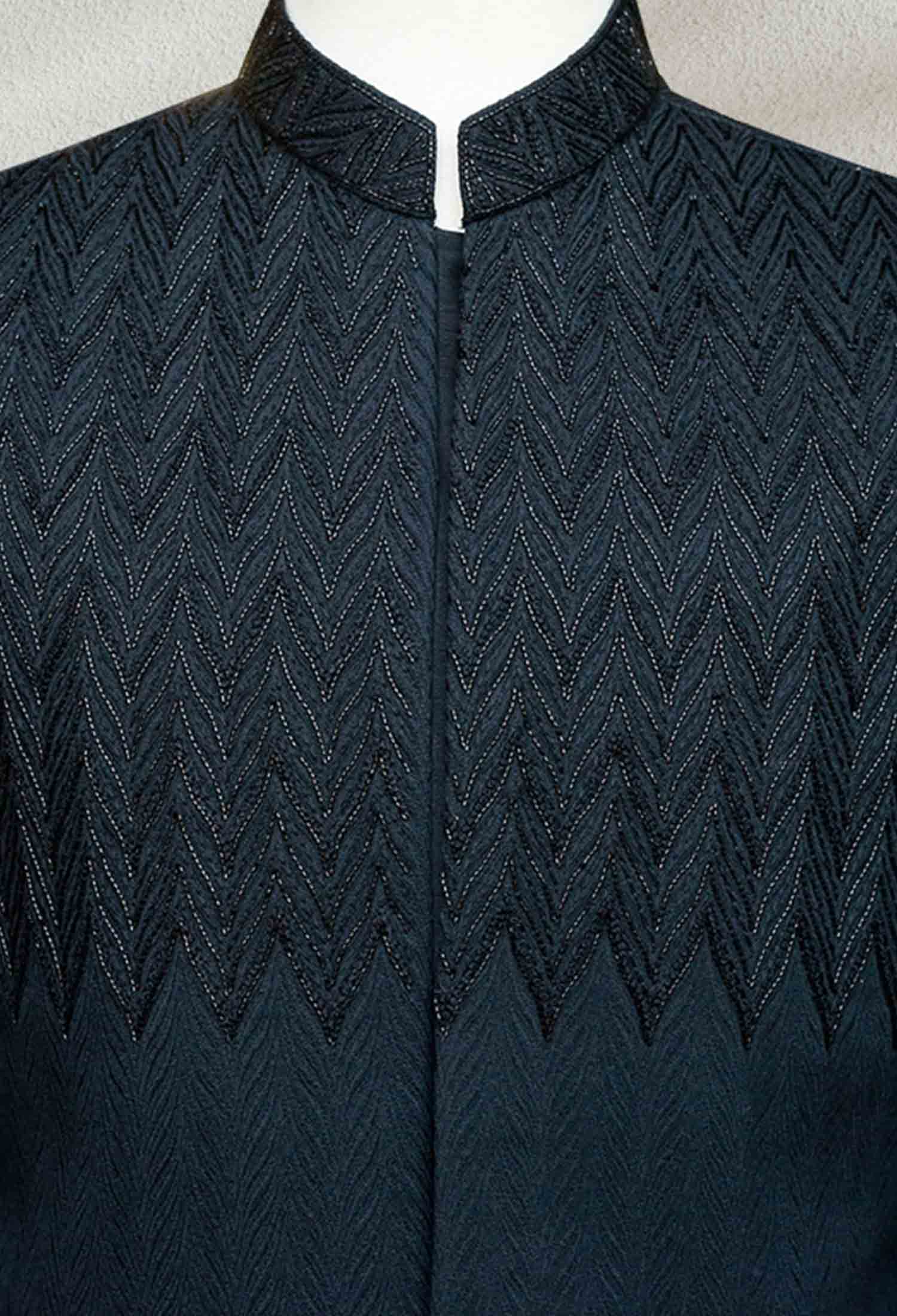 Black textured design Sherwani