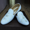 White Loafer with Off-White Embroidery